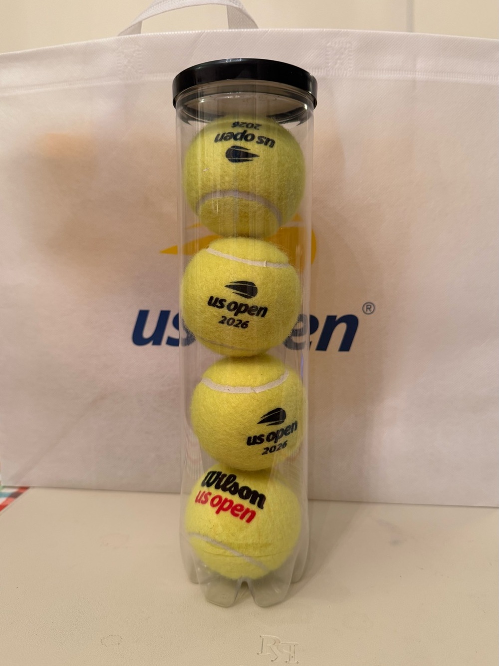 2026 US Open Tennis Championships Balls in Clear Tube (Sealed. Unopened)- 4 Pack